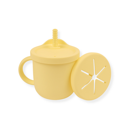 Vaso 3 en 1 (snack + popote sensorial) | Ice yellow