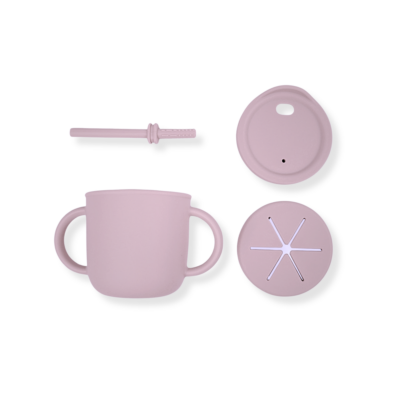 Vaso 3 en 1 (snack + popote sensorial) | Lila pink