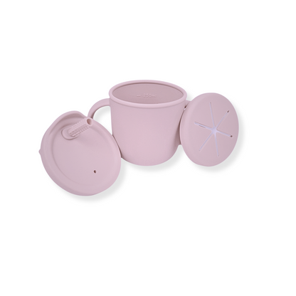 Vaso 3 en 1 (snack + popote sensorial) | Lila pink