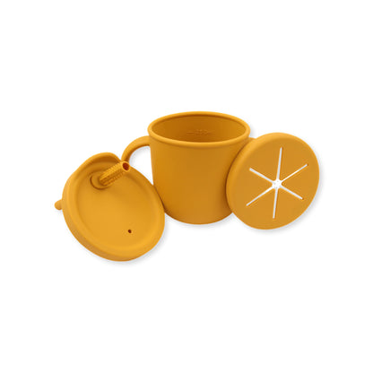 Vaso 3 en 1 (snack + popote sensorial) | Mustard