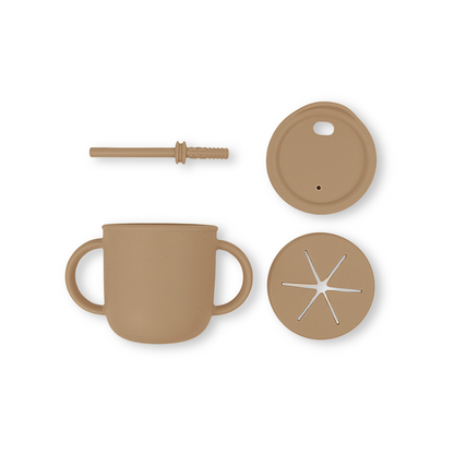 Vaso 3 en 1 (snack + popote sensorial) | Capuccino