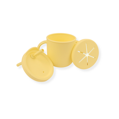 Vaso 3 en 1 (snack + popote sensorial) | Ice yellow