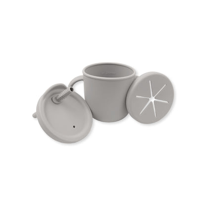 Vaso 3 en 1 (snack + popote sensorial) | Light grey