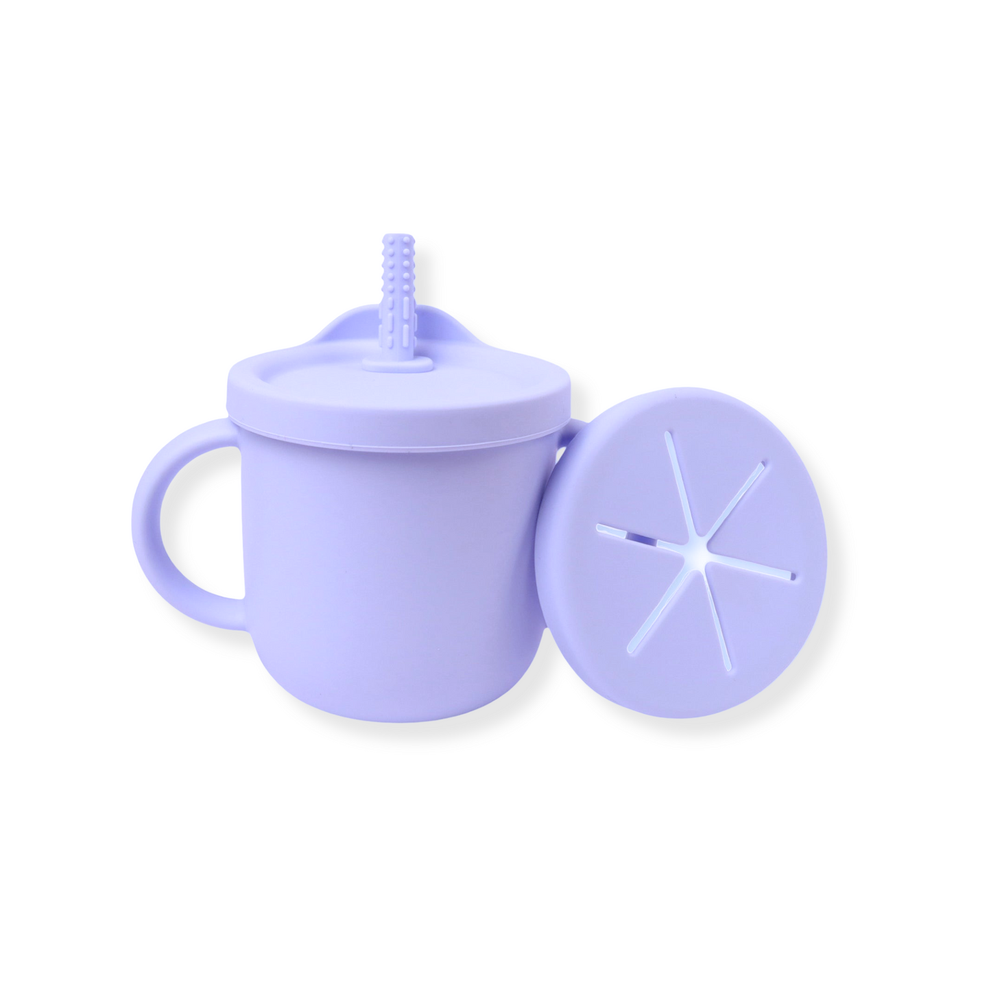 Vaso 3 en 1 (snack + popote sensorial)| Lavander