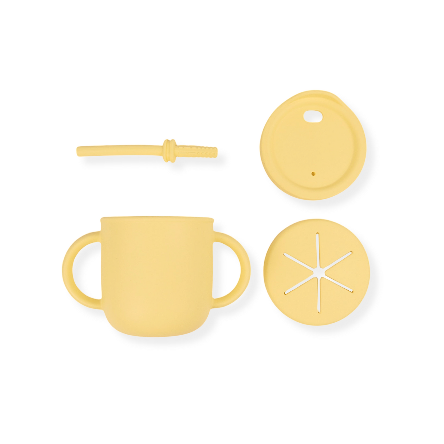Vaso 3 en 1 (snack + popote sensorial) | Ice yellow