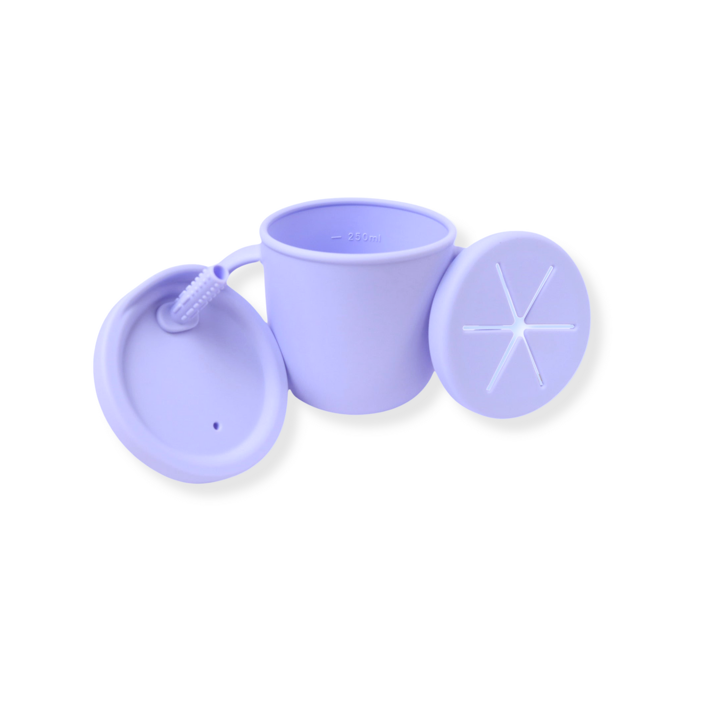 Vaso 3 en 1 (snack + popote sensorial)| Lavander