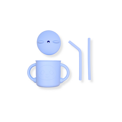 Vaso con popote little bear | Baby blue