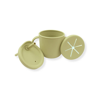 Vaso 3 en 1 (snack + popote sensorial) | Apple